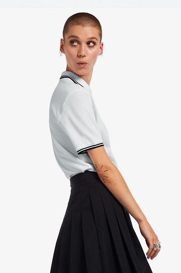 White Fred Perry G3600 Women's Polo Shirts | PH 1970JPQJ